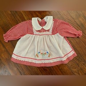 Vintage gingham baby girl dress